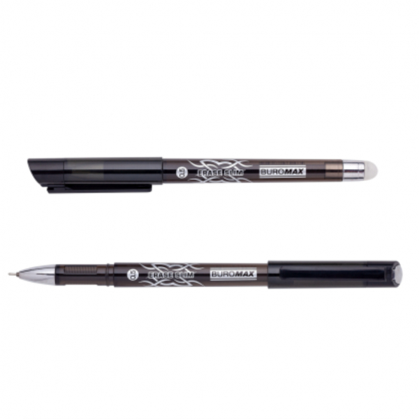 Ручка гелева Пиши-Стирай чорна 0,5 мм, ERASE SLIM  - Фото 1