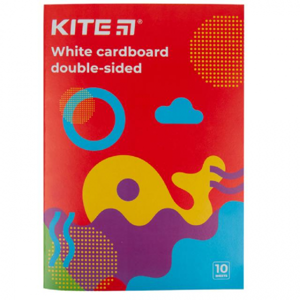 Картон білий двостор. А4 10 арк. Kite 210 г/м2 - Фото 1