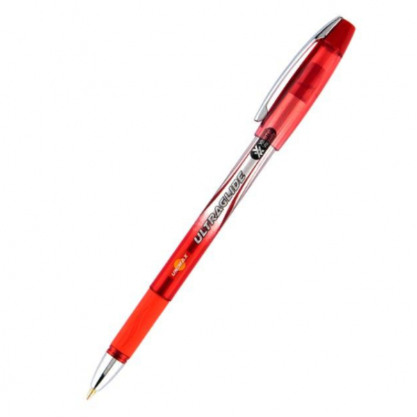 Ручка масляна 0,7 мм 1,5 км Ultraglide UNIMAX, червона - Фото 1