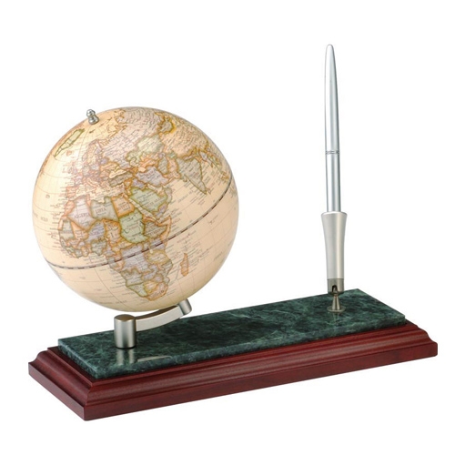 Глобус на подставке дер.-мрамор, с ручкой орех 0913WDN - Фото 1