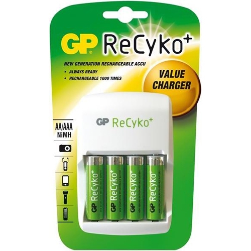 Зарядний пристрій GP Batteries AR01GS210B + 4 акк 2100 mAh 210AAHC RECYKO - Фото 1