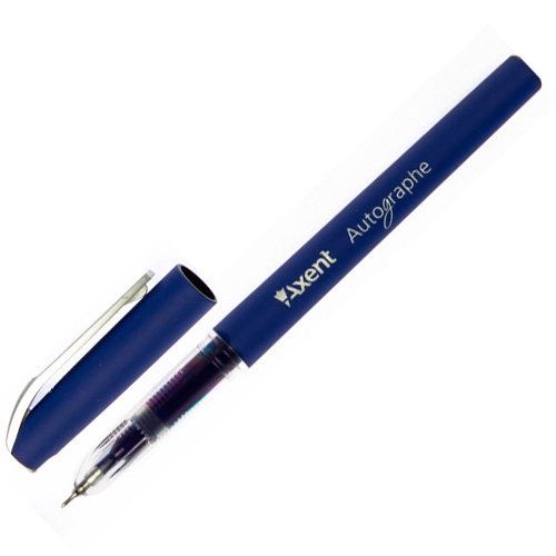 Ручка гелева Axent Autographe синя 1 мм - Фото 1