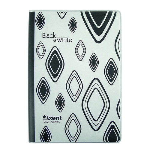 Блокнот Black & White А6 80арк. кліт. пласт. обкл. 8005-51 - Фото 1