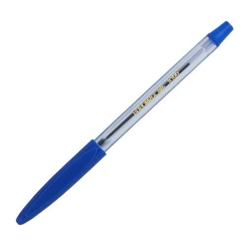 Ручка шариковая Buromax синяя с рез. грипом 0,7 BM.8100-01 (50 шт.уп.) - Фото 1