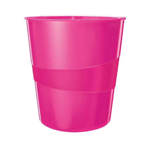 Корзина для сміття пласт. Leitz WOW 15л рожевий металік - Фото 1