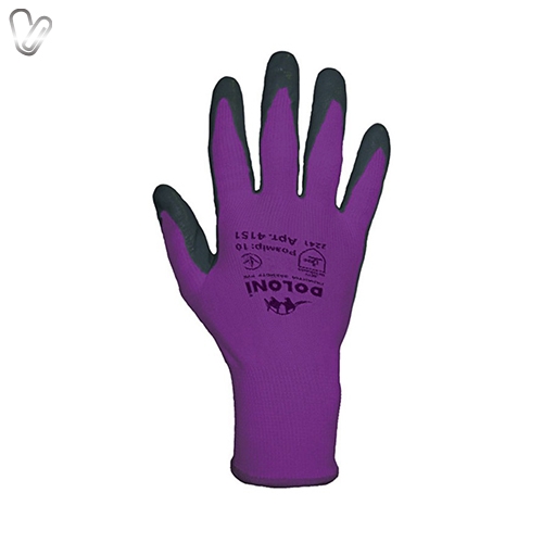 Рукавиці Doloni 4151 нейлонові з неповним латексним покриттям, фіолетові, 10 розмір - Фото 1