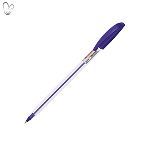 Ручка масляна F1 синя 0.7мм, прозорий корпус - Фото 1