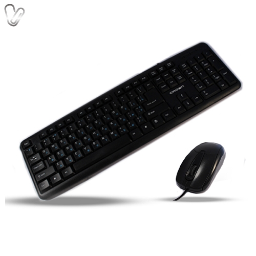 Клавіатура + миша (провідний комплект) CROWN CMMK-860, USB, чорна - Фото 1