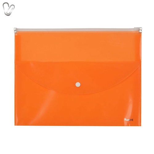 Папка-конверт на застібці zip-lock, 2 відділення, А4, помаранчева, Axent 1430-12-A - Фото 1