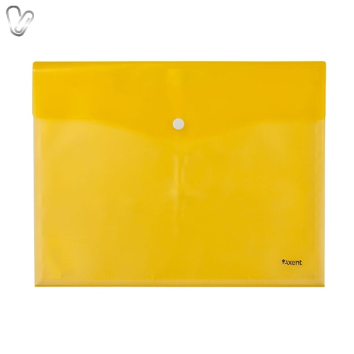 Папка на кнопці А4 + 5 файлів, жовта, Axent 1423-08-A - Фото 1