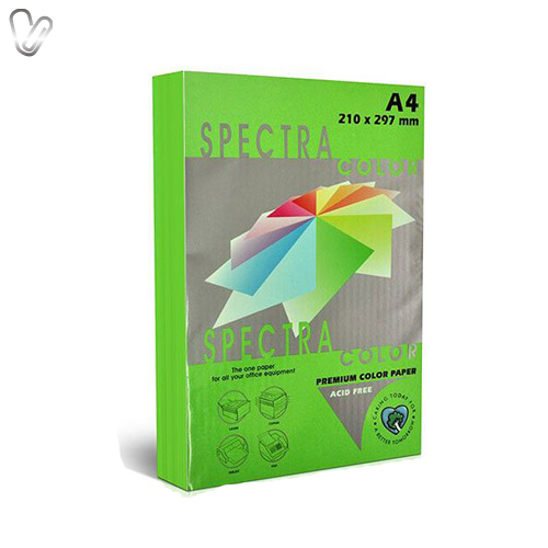 Папір кольор. А4 155г/м2 неон зелений  Spectra Color Green 321 250арк. - Фото 1