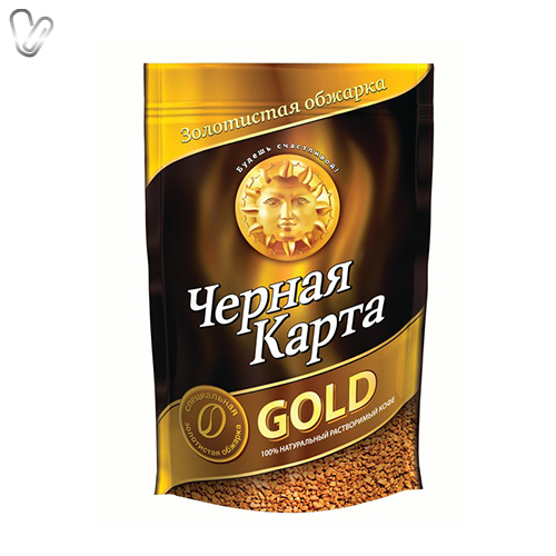 Кава розчинна Чорна Карта Gold 75г  м'який пакунок - Фото 1