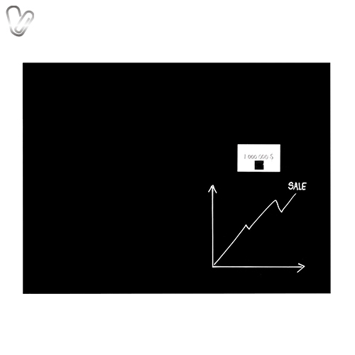 Дошка скляна чорна, магнітно-маркерна, 40х60 см - Фото 2