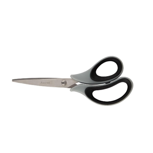 Ножиці Duoton Soft, 16,5 см, сіро-чорні - Фото 1