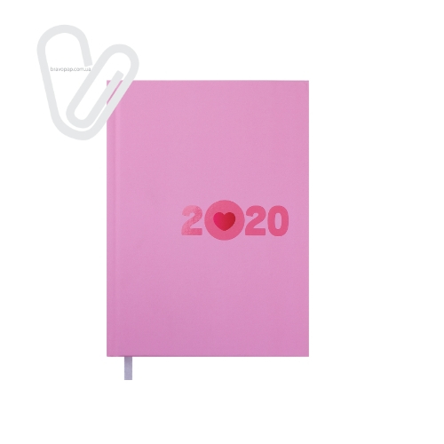 /Щоденник дат. 2020 CRAYON, A5, 336 стор., рожевий - Фото 1