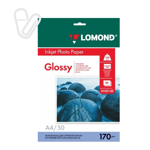 Фотопапір Lomond Glossy Inkjet 170 г/м2 А4 50 арк. 102142 - Фото 1