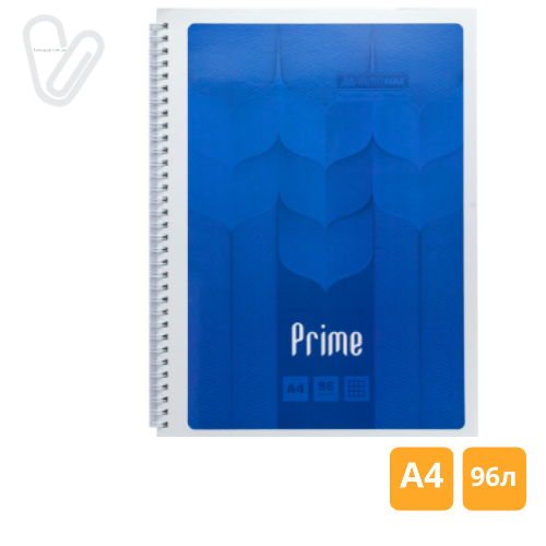 Блокнот А4 96л клітинка пруж. збоку карт. асорті PRIME - Фото 3