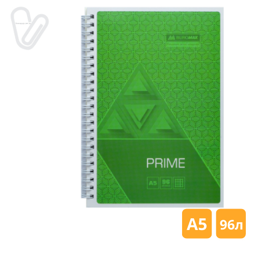 Блокнот А5 96л клітинка пруж. збоку карт. асорті PRIME - Фото 4