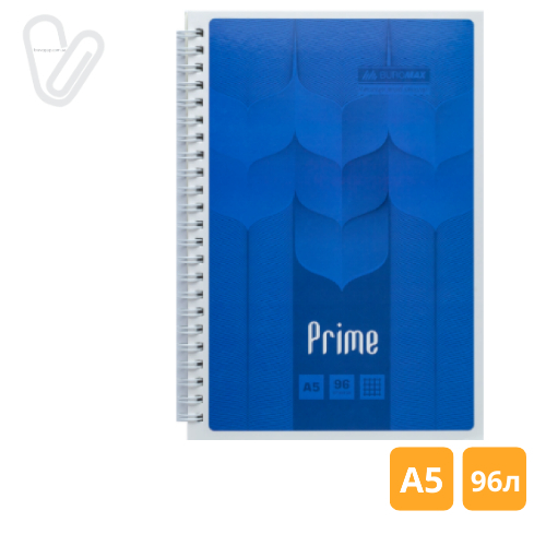 Блокнот А5 96л клітинка пруж. збоку карт. асорті PRIME - Фото 5