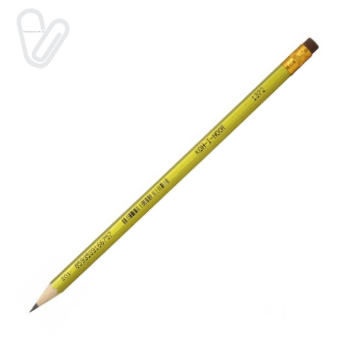 Олівець графітний з гумкою НВ 12 шт K-I-N 1372 - Фото 1