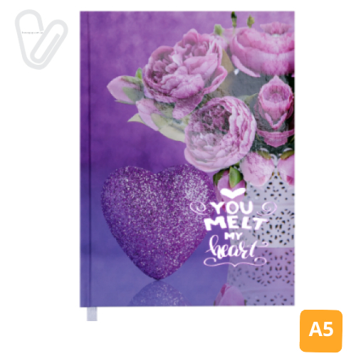 Щоденник недат. А5 фіолетовий Romantic - Фото 1