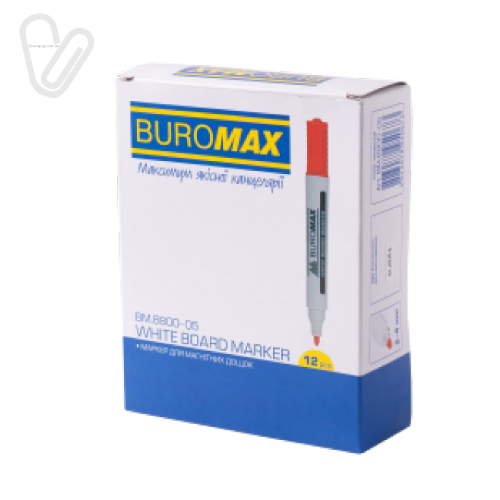 Маркер д/дошки Buromax червоний 2-4мм ВМ.8800-05 - Фото 2