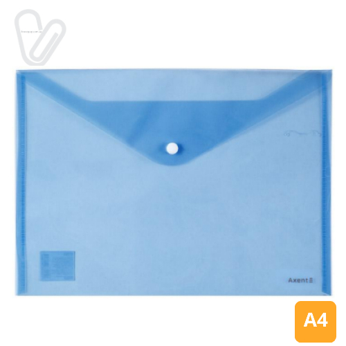 Папка-конверт на кнопці А4 прозор. Axent асорті - Фото 1