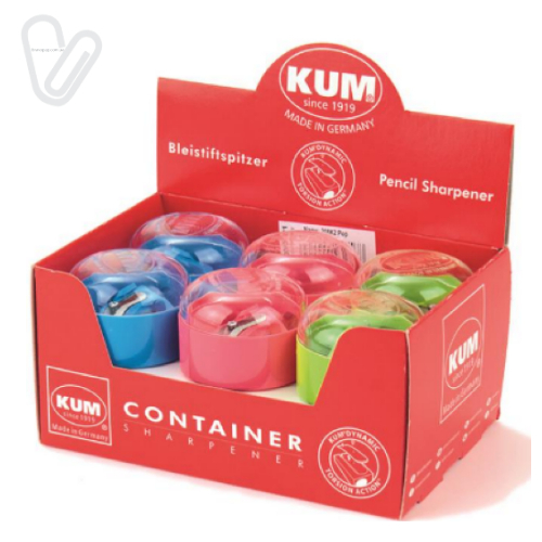 Чинка пласт. з контейнером 2 отвори кругла KUM 208K2 - Фото 2