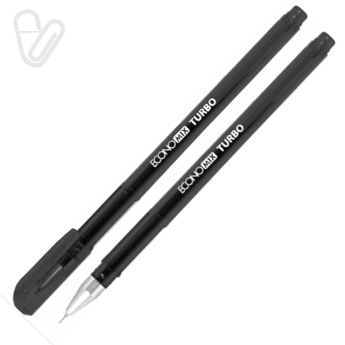 Ручка гелева  Economix Turbo чорна 0,5мм - Фото 1