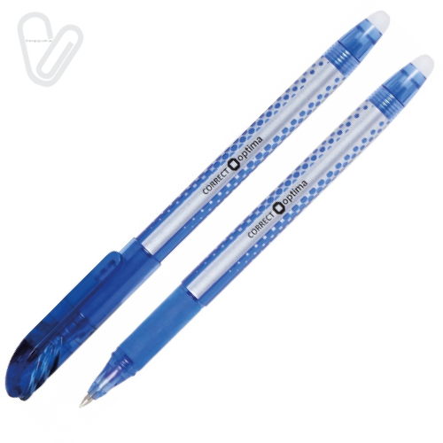Ручка гелева пиши-стирай  Optima Correct синя 0.5мм - Фото 1