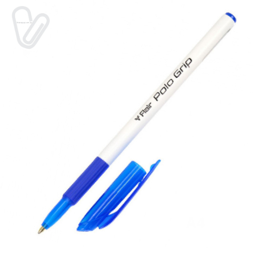 Ручка кулькова Flair 1310 синiй Polo Grip з резиновим грипом - Фото 1