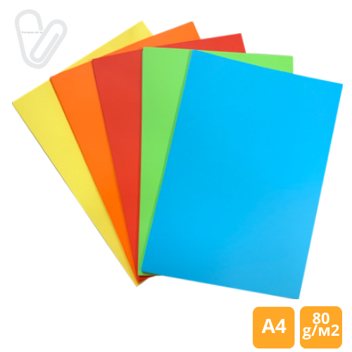 Набор бумаги цветной А4 INTENSIVE  80 г/м2 интенс. 5цвх50л - Фото 1