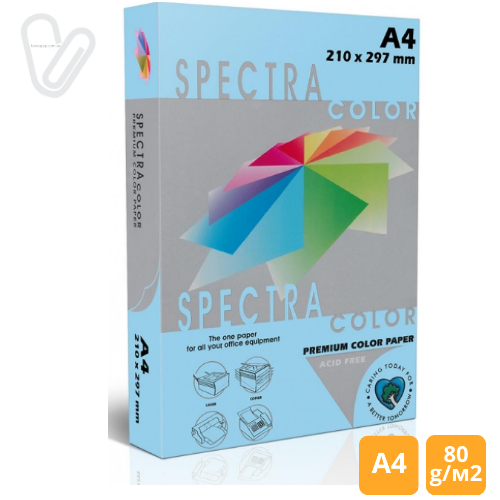 Папір кольор. А4 80г/м2 паст. блакитн. Spectra Color Ocean 120 500арк. - Фото 1