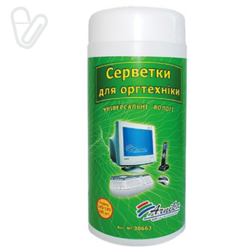Серветки для моніторів, оргтехніки вологі Арніка 100шт. - Фото 1