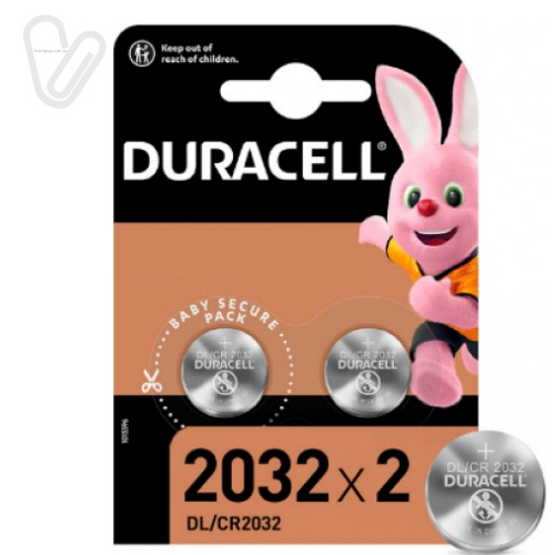 Батарейка літієва CR2032 3V  Duracell (2 шт.) - Фото 1