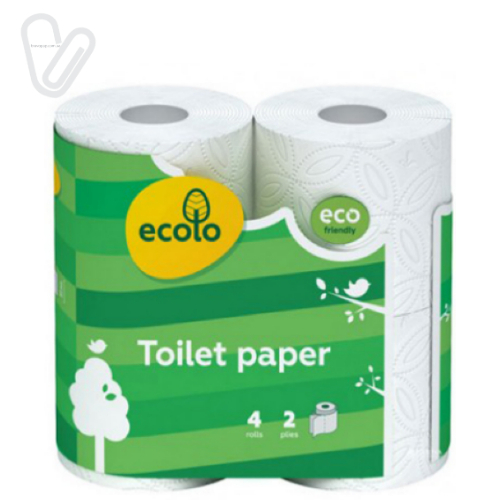 Папір туалетний Ecolo 2-шаровий (4 шт./пак.) - Фото 1