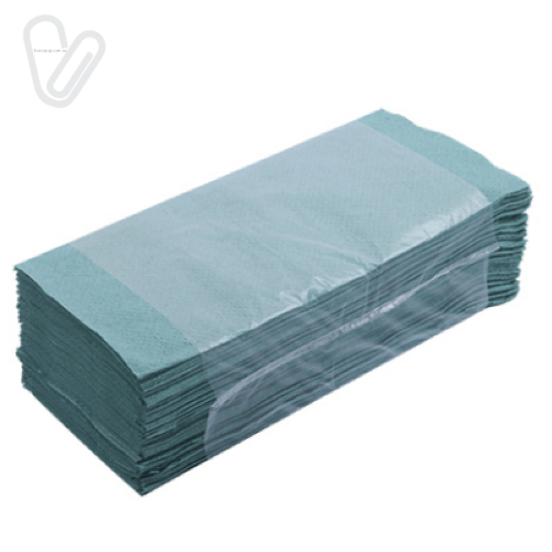 Полотенца бумажные Buroclean, V-сложение, зеленые, 160 листов/уп - Фото 1
