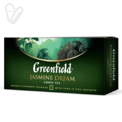 Чай Грінфілд зелений з аром. жасміну Jasmin Dream (25 пак./пак.) - Фото 1