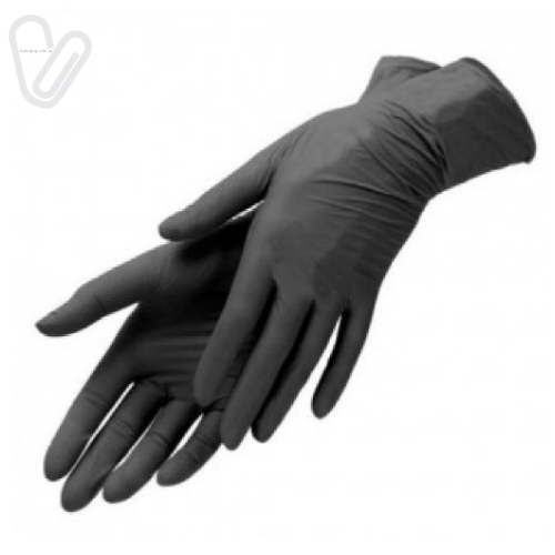 Перчатка нитрил виниловая, черная, М 100шт/уп - Фото 1