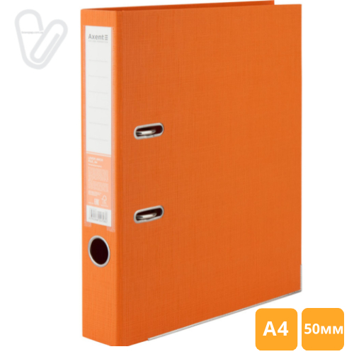 Папка-регистратор А4 двухстор., 5см, Axent, оранжевый - Фото 1
