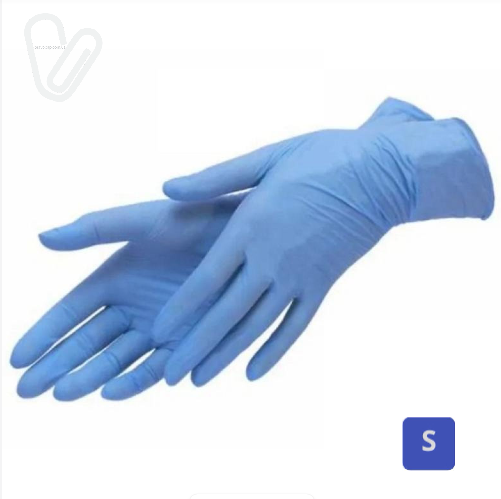 Перчатки нитриловые М (100шт./уп.), синие - Фото 1