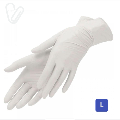 Перчатки латексные смотровые неопудренные, текстурированные,L (100 шт/уп)  белые  MedTouch - Фото 1