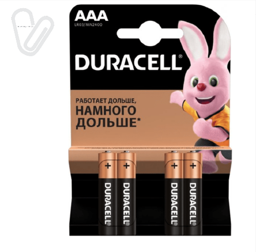 Батарейки ААА Duracell LR-03 MN 2400 (4шт.) - Фото 1