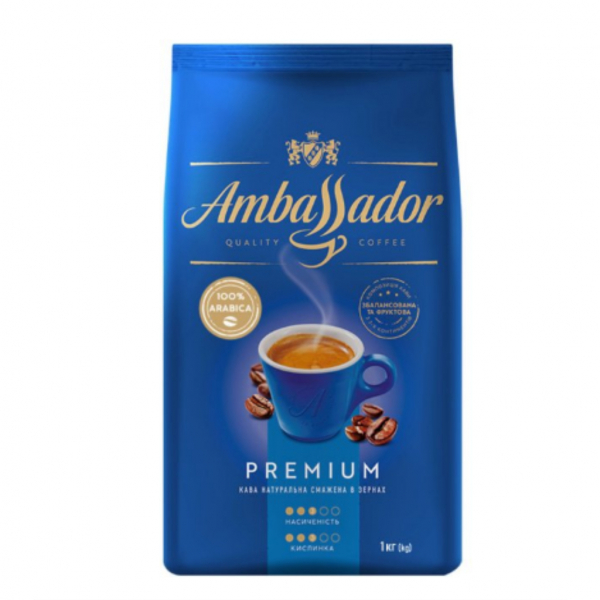 Кава в зернах Premium AMBASSADOR 1кг - Фото 1