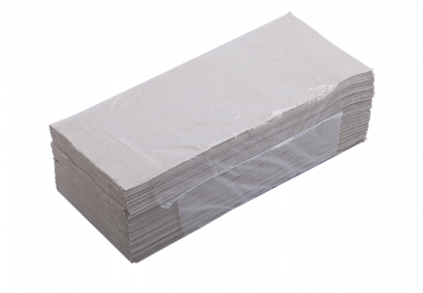 Рушник паперовий Buroclean V-cкладання, сірі, 160 лист/пак - Фото 1