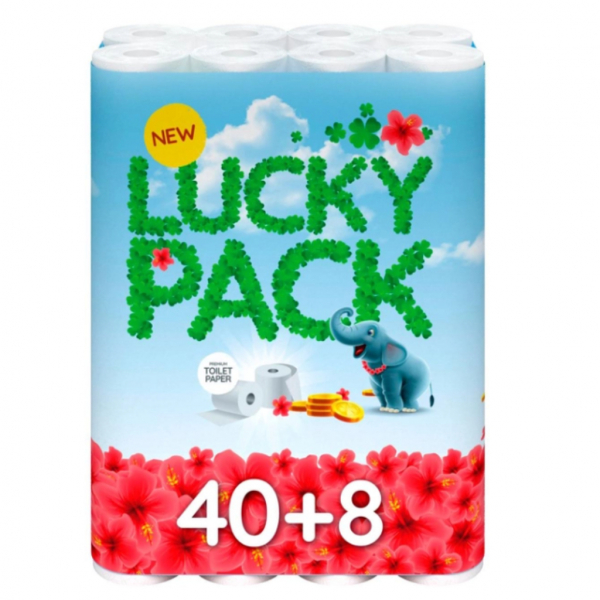 Папір туалетний білий 2-шаровий 16 м Lucky pack РУТА 48 рул/уп - Фото 1