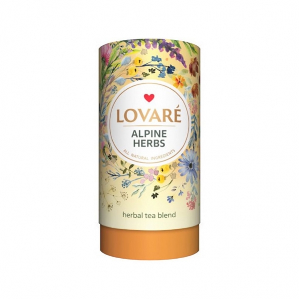 Чай трав'яний 80 гр Lovare АЛЬПІЙСЬКІ_ТРАВИ Лемонграс М'ята Шипшина Пелюстки квітів - Фото 1