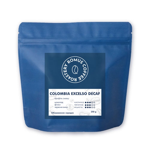 Кава без кофеїну в зернах Romus Coffee Roastery Colombia Exselso Decaf 250 г - Фото 1