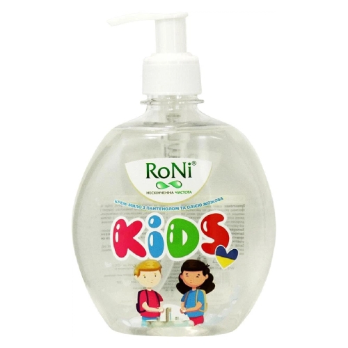 Крем-мило рідке RoNi KIDS з пантенолом та олією жожоба 450 мл - Фото 1