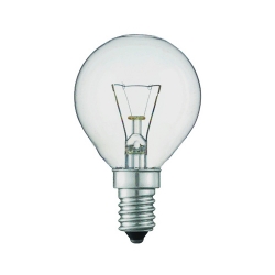 Лампа P45 60W 230V E14 прозр. (10шт.) тонкий цоколь
